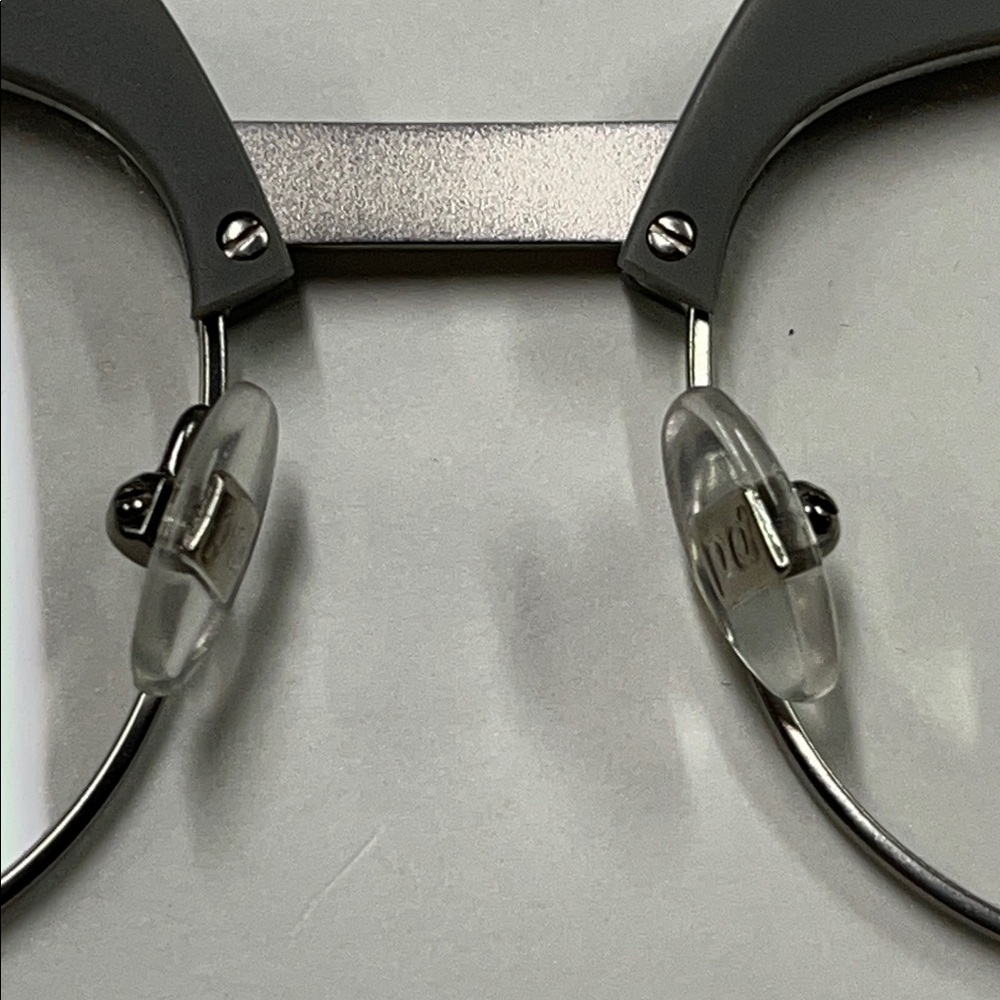 PRO DESIGNS NWOT Retro Cat Eye Texture Front Grey & Vanilla  40-28-140 Eyrglass - Picture 3 of 16